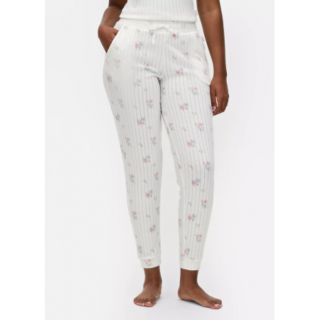 Пижамные домашние штаны-джоггеры Primark Pyjamas S с вискозы Низ пижамы Молочный (9260)