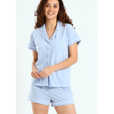 Жіноча Піжама Primark Jersey Boyfriend Short Pyjama Set XXS Комплект для дома и сна Блакитний (8638) Жіноча Піжама Primark Jersey Boyfriend Short Pyjama Set XXS Комплект для дома и сна Блакитний (8638)