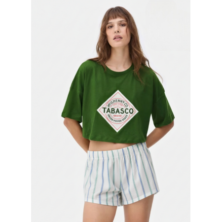Жіноча Піжама Primark Tabasco (кроп-топ та шорти) XS для сну та дому Зелений (8648) Жіноча Піжама Primark Tabasco (кроп-топ та шорти) XS для сну та дому Зелений (8648)