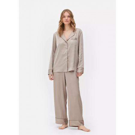 Сатиновый пижамный сет Boyfriend Primark XS Домашний комплект Бежевый (8665)