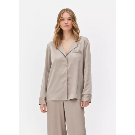 Сатинова пижамна рубашка Boyfriend Primark М для дома и сна Бежевый (8674) Сатинова пижамна рубашка Boyfriend Primark М для дома и сна Бежевый (8674)