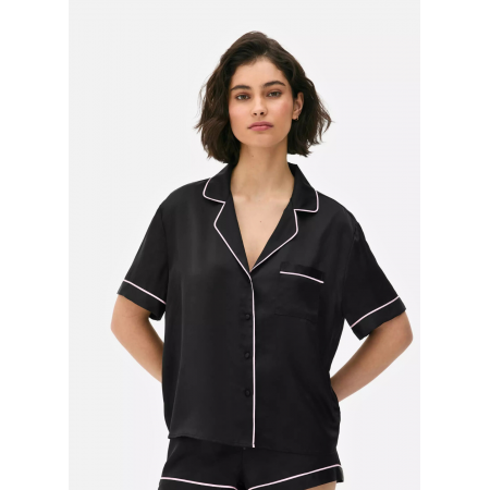Сатиновая пижамная рубашка Boyfriend Primark XS для дома и сна Черный (8668) Сатиновая пижамная рубашка Boyfriend Primark XS для дома и сна Черный (8668)