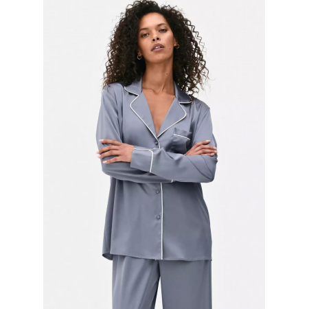 Сатинова пижамна рубашка Boyfriend Primark S для дома и сна Серый (8675) Сатинова пижамна рубашка Boyfriend Primark S для дома и сна Серый (8675)