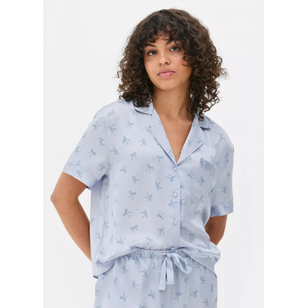 Сатиновая пижамная рубашка Boyfriend Primark S для дома и сна Голубой (8686) Сатиновая пижамная рубашка Boyfriend Primark S для дома и сна Голубой (8686)