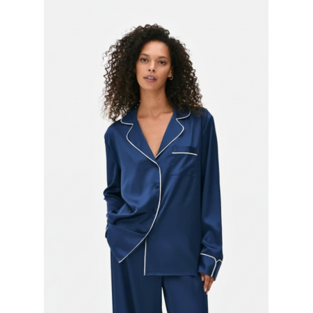 Сатинова пижамна рубашка Boyfriend Primark XS для дома и сна Синий (8687) Сатинова пижамна рубашка Boyfriend Primark XS для дома и сна Синий (8687)