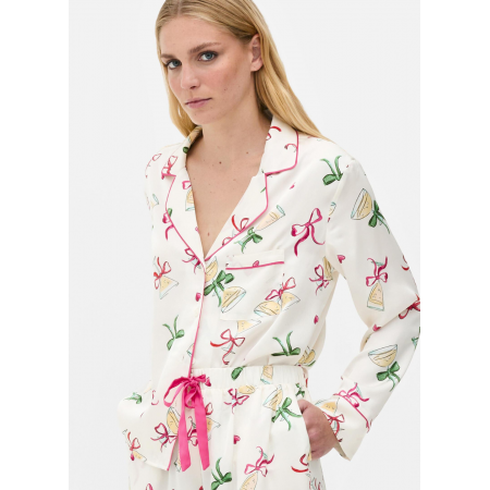 Сатинова пижамна рубашка Boyfriend Primark L для дома и сна Молочный (8691) Сатинова пижамна рубашка Boyfriend Primark L для дома и сна Молочный (8691)