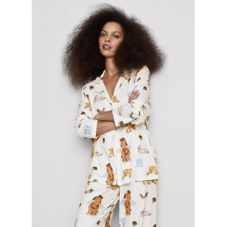 Піжамна сорочка Primark Cosy Printed Boyfriend Pyjamas XL Для дому та сну Молочний (8821) Піжамна сорочка Primark Cosy Printed Boyfriend Pyjamas XL Для дому та сну Молочний (8821)
