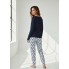 Домашній піжамний лонгслів Primark Long sleeve Pyjama L Для дому та сну Синій (8958)