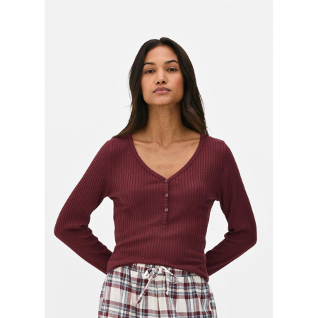 Піжамний лонгслів Primark Flannel Pyjama XS Верх піжами Для дому та сну Бордовий (8908)