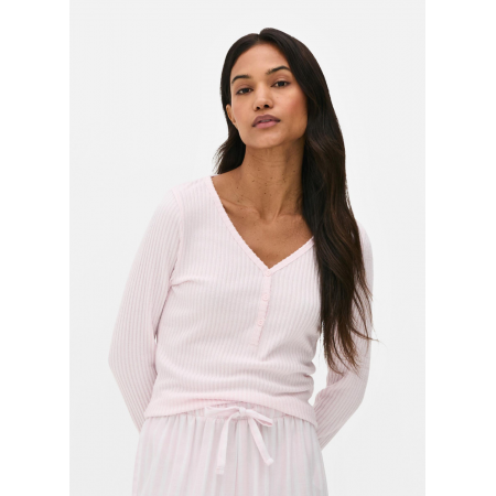 Піжамний лонгслів Primark Flannel Pyjama XS Верх піжами Для дому та сну Пудровий (8910)