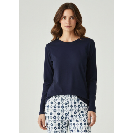 Домашній піжамний лонгслів Primark Long sleeve Pyjama XXS Для дому та сну Синій (8951) Домашній піжамний лонгслів Primark Long sleeve Pyjama XXS Для дому та сну Синій (8951)