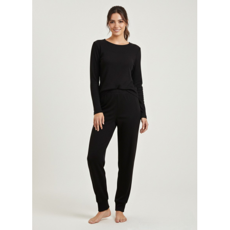 Жіноча Піжама Primark Ribbed Long Pyjamas L в рубчик Комплект для дома и сна Чорний (8965) Жіноча Піжама Primark Ribbed Long Pyjamas L в рубчик Комплект для дома и сна Чорний (8965)
