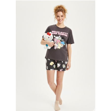 Піжама жіноча Primark Disney Hello Kitty М Бавовняний для сну та дому Сірий (9165)