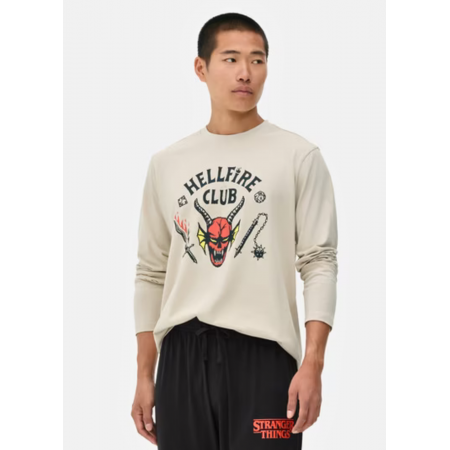 Піжамний лонгслів чоловічий Primark Long sleeve Pyjama S Для дому та сну Бежевий (9183)