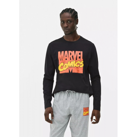 Піжамний лонгслів чоловічий Primark Long sleeve Pyjama XS Для дому та сну Чорний (9184)