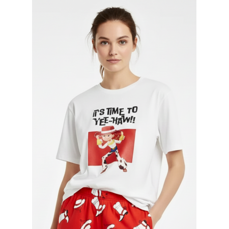 Піжамна жіноча футболка Primark Disney Pixar Toy Story L Бавовняна для сну та дому Білий (9199)