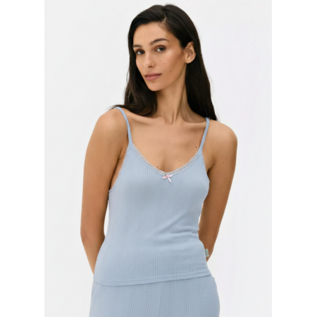 Жіноча Піжамна майка Primark Floral Pointelle Tank Top L Для дому та сну Блакитний (9007) Жіноча Піжамна майка Primark Floral Pointelle Tank Top L Для дому та сну Блакитний (9007)