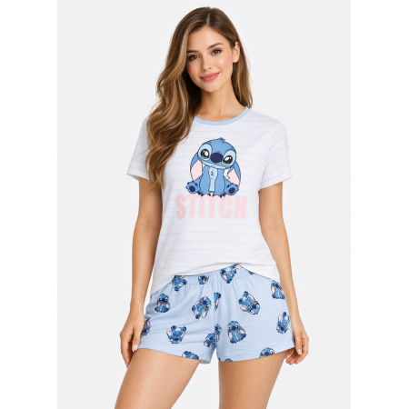 Жіноча піжама Primark Disney STITCH T-Shirt Shorts S Бавовняна для сну та дому Блакитний (9014) Жіноча піжама Primark Disney STITCH T-Shirt Shorts S Бавовняна для сну та дому Блакитний (9014)