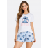 Жіноча піжама Primark Disney STITCH T-Shirt Shorts S Бавовняна для сну та дому Блакитний (9014)