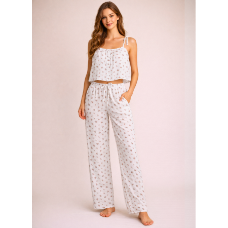 Жіноча муслінова піжама Primark Printed Boyfriend Pyjamas L для сну та дому Білий (9064) Жіноча муслінова піжама Primark Printed Boyfriend Pyjamas L для сну та дому Білий (9064)