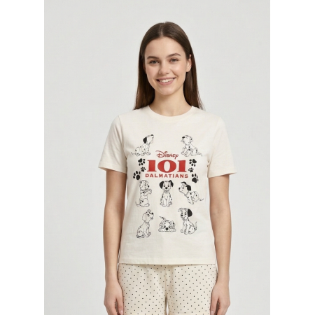 Піжамна жіноча футболка Primark Print XXS Бавовняна для сну та дому Кремовий (9241) Піжамна жіноча футболка Primark Print XXS Бавовняна для сну та дому Кремовий (9241)