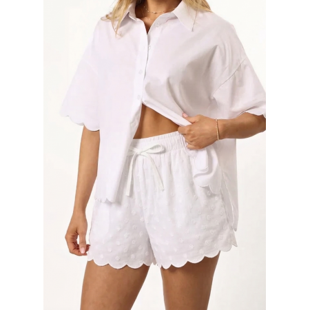Пижамные хлопковые шорты Primark Bottom Pyjama S Низ пижамы Белый (9305)