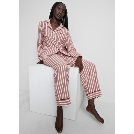 Жіноча Бавовняна Піжама Primark Striped Cotton Boyfriend Pyjamas XXL Комплект для дому та сну Бордовий (8240) Жіноча Бавовняна Піжама Primark Striped Cotton Boyfriend Pyjamas XXL Комплект для дому та сну Бордовий (8240)