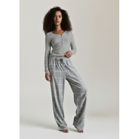М'яка Плюшева Піжама Primark Flannel Pyjama Set S Домашній комплект Сірий (8268)