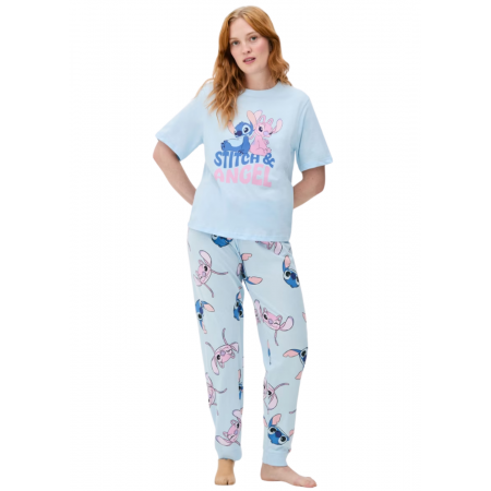 Жіноча Бавовняна Піжама Primark Stitch Cotton Pyjamas S Комплект для дома и сна Блакитний (8280) Жіноча Бавовняна Піжама Primark Stitch Cotton Pyjamas S Комплект для дома и сна Блакитний (8280)