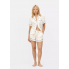 Сатиновий піжамний Primark Satin Printed Boyfriend Short Pyjama Set S Домашній комплект Молочний (8392)