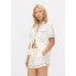 Сатиновий піжамний Primark Satin Printed Boyfriend Short Pyjama Set S Домашній комплект Молочний (8392)