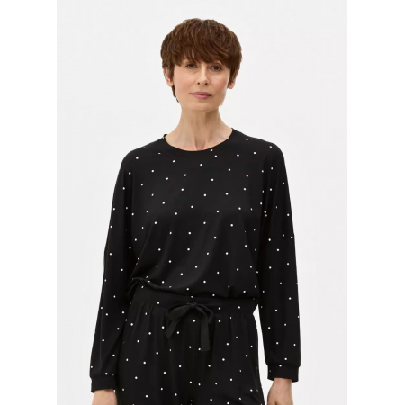 Піжамний лонгслів Primark Polka Dot Long Pyjamas М Верх піжами Чорний (9132)