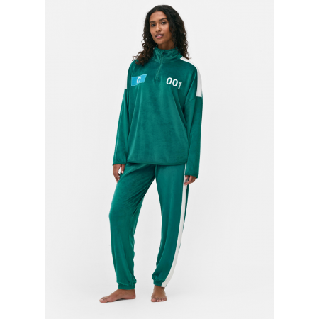 Піжамним комплект Primark SQUID GAME Fleece  для дому та сну XL Зелений (8515)