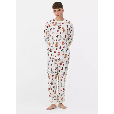 Бавовняна піжама Primark Cotton Dog Print Family Christmas L Комплект для дому та сну Білий (8548) Бавовняна піжама Primark Cotton Dog Print Family Christmas L Комплект для дому та сну Білий (8548)