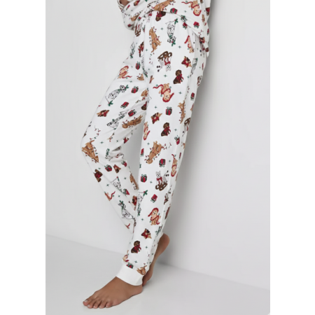 Бавовняні піжамні штани Primark Cotton Dog Print Family Christmas XL для дому та сну Білий (8551) Бавовняні піжамні штани Primark Cotton Dog Print Family Christmas XL для дому та сну Білий (8551)