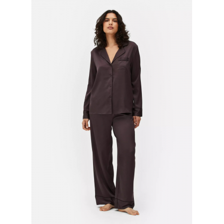 Сатиновый пижамный сет Boyfriend Primark XXL Домашний комплект Коричневый (8575)