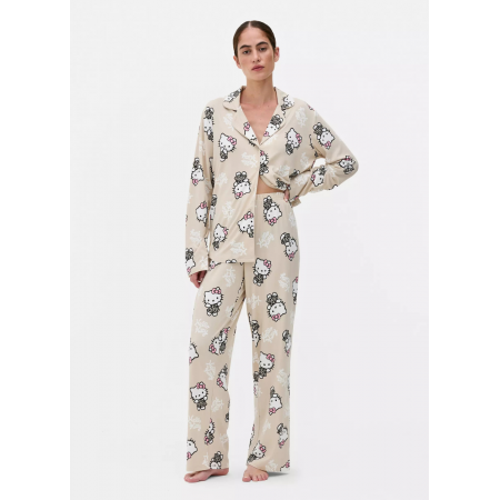 Піжама Primark Cosy Printed Boyfriend Pyjamas М Домашній комплект Кавовий (8577)