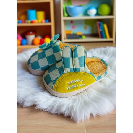 Дитячі теплі кімнатні капці-зайчики FS Warm Children 24(22)/14cm Блакитний (7839)
