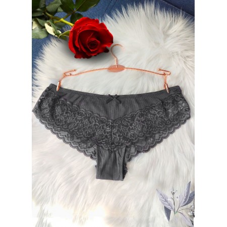 Хлопковые трусики Zeeman с кружевом L Gray (7482)