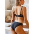 Жіночі безшовні трусики FINETOO з мереживом S Black (7477)