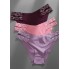 Жіночі безшовні трусики FINETOO з мереживом M Lilac (7474)
